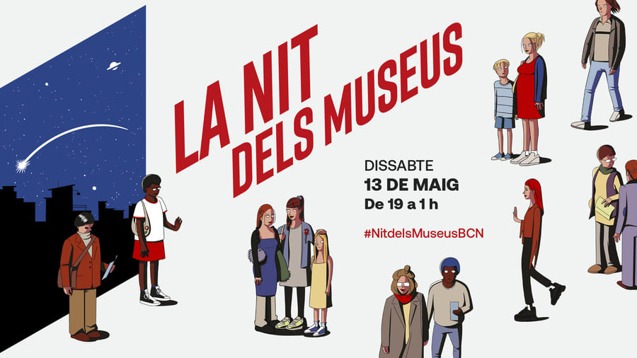 Imatge il·lustració de persones variades Nit dels museus